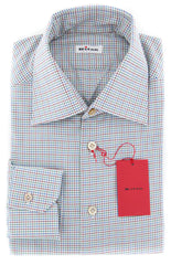 Kiton White Micro-Check Shirt - Slim - 15.75/40 - (KT1130173)