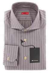 Kiton Brown Striped Shirt - Slim - Size 16 (US) / 41 (EU) - (KT12121711)