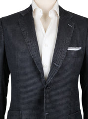 Kiton Navy Blue Cashmere Silk Blend Micro-Check Sportcoat - (KT-UG73-1H1905) - Parent