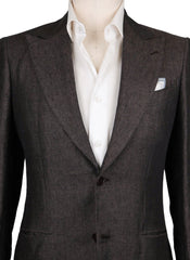 Kiton Brown  Solid Sportcoat - (UG867F1408R9) - Parent