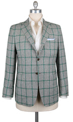 Kiton Olive Green Cashmere Blend Fancy Sportcoat - 40/50 - (201803061)