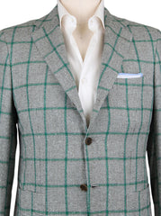 Kiton Olive Green Cashmere Blend Fancy Sportcoat - (201803061) - Parent
