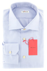 Kiton Blue Solid Cotton Shirt - Slim - (BN) - Parent