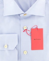 Kiton Blue Solid Cotton Shirt - Slim - (BN) - Parent