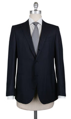 Borrelli Midnight Navy Blue Virgin Wool Striped Suit - (201803092) - Parent