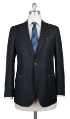 New Borrelli Charcoal Gray Wool Window Pane Suit - 44/54 - (201803124)