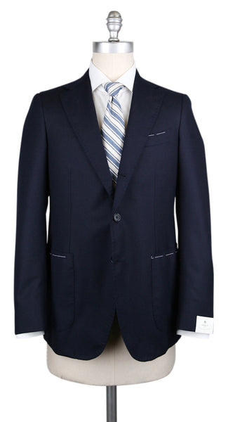 Luigi Borrelli Dark Navy Blue Wool Solid Suit - (LB117174) - Parent