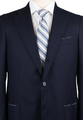 Luigi Borrelli Dark Navy Blue Wool Solid Suit - (LB117174) - Parent