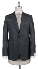 Borrelli Gray Wool Striped Suit - 38/48 - (201803086)