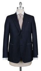 Borrelli Midnight Navy Blue Wool Striped Suit - 38/48 - (201803087)