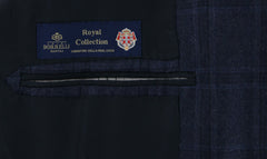 Borrelli Navy Blue Virgin Wool Plaid Suit - (201803128) - Parent