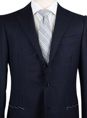 Luigi Borrelli Midnight Navy Blue Wool Solid Suit - (LB117175) - Parent