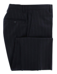 Borrelli Midnight Navy Blue Virgin Wool Striped Suit - (2018030815) - Parent