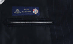 Borrelli Midnight Navy Blue Virgin Wool Striped Suit - (2018030815) - Parent