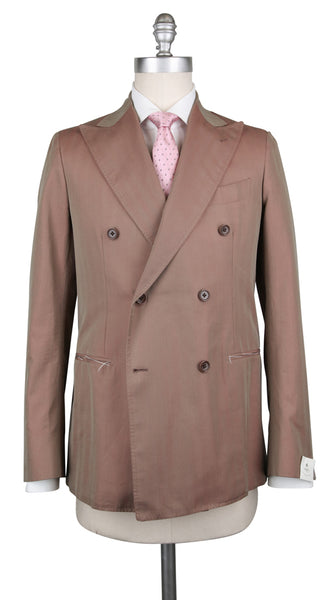 Luigi Borrelli Light Brown Cotton Solid Suit - (LBDP175160R8) - Parent