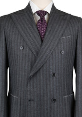 Luigi Borrelli Dark Gray Wool Striped Suit - (LB203330R7X3) - Parent