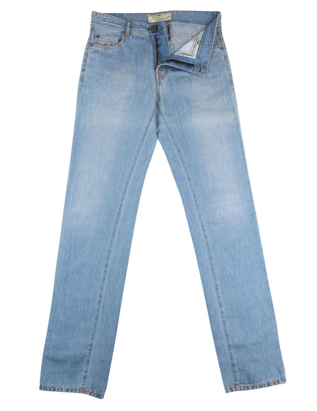 Luigi Borrelli Light Blue Vintage Wash Jeans - Extra Slim - (ET) - Parent