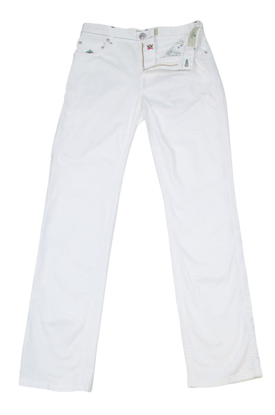 Borrelli White Solid Pants - Full - (CHIJ03010) - Parent