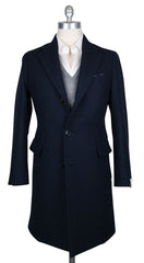 Luigi Borrelli Midnight Navy Blue Wool Coat - (CULB207770) - Parent