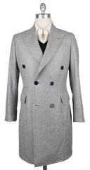 Luigi Borrelli Gray Cashmere Herringbone Coat - (CULB217830) - Parent