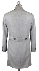 Luigi Borrelli Gray Cashmere Herringbone Coat - (CULB217830) - Parent