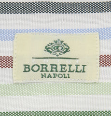Luigi Borrelli Green Striped Shirt - Slim - (DR1788OVIBDPT2) - Parent