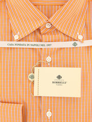 Luigi Borrelli Orange Check Cotton Shirt - Slim - (1918) - Parent