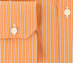 Luigi Borrelli Orange Check Cotton Shirt - Slim - (1918) - Parent