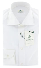 Luigi Borrelli White Solid Cotton Shirt - Slim - 16.5/42 - (RH)