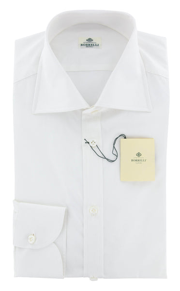 Luigi Borrelli White Solid Cotton Shirt - Slim - (TK) - Parent