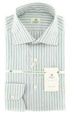 Luigi Borrelli Green Striped Cotton Shirt - Extra Slim - (7K) - Parent