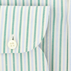 Luigi Borrelli Green Striped Cotton Shirt - Extra Slim - (7K) - Parent
