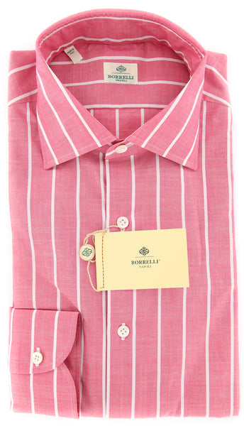 Luigi Borrelli Pink Striped Shirt - Extra Slim - (EV1904RIO) - Parent