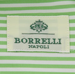 Luigi Borrelli Green Striped Cotton Shirt - Extra Slim - (AA) - Parent