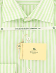 Luigi Borrelli Green Striped Shirt - Extra Slim - (EV2051IVOSTPT1) - Parent