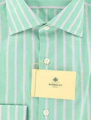 Luigi Borrelli Green Striped Shirt - Extra Slim - (EV2073RIOSTPT1) - Parent