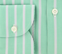 Luigi Borrelli Green Striped Shirt - Extra Slim - (EV2073RIOSTPT1) - Parent