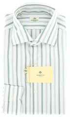 Luigi Borrelli Green Striped Shirt - Extra Slim - 15.75/40 (EV2082RIOSTPT1)