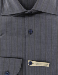 Luigi Borrelli Navy Blue Striped Cotton Shirt - Extra Slim - (GB3963) - Parent