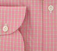 New Luigi Borrelli Pink Check Shirt - Extra Slim - 15.75/40 - (EV2268RIO)