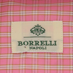 New Luigi Borrelli Pink Check Shirt - Extra Slim - 15.75/40 - (EV2268RIO)