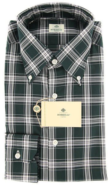 Luigi Borrelli Dark Green Plaid Shirt - Extra Slim - (EV2391VALBD) - Parent