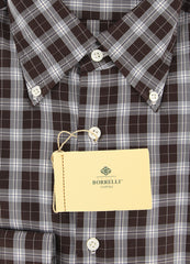 Luigi Borrelli Brown Plaid Cotton Shirt - Extra Slim - (YR) - Parent
