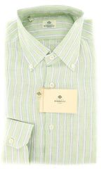 Luigi Borrelli Green Striped Shirt - Extra Slim - (EV253RALPHBD) - Parent