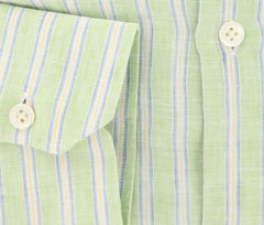Luigi Borrelli Green Striped Shirt - Extra Slim - (EV253RALPHBD) - Parent
