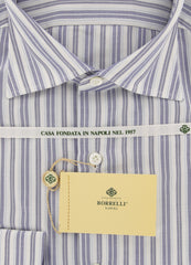 Luigi Borrelli Blue Striped Shirt - Extra Slim - (D3) - Parent