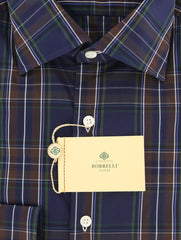 Luigi Borrelli Navy Blue Plaid Shirt - Extra Slim - (TM) - Parent