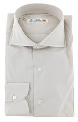 Luigi Borrelli Beige Solid Cotton Shirt - Extra Slim - (299) - Parent