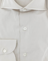 Luigi Borrelli Beige Solid Cotton Shirt - Extra Slim - (299) - Parent
