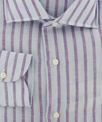 Luigi Borrelli Light Blue Striped Dress Shirt - Extra Slim - (YEX) - Parent